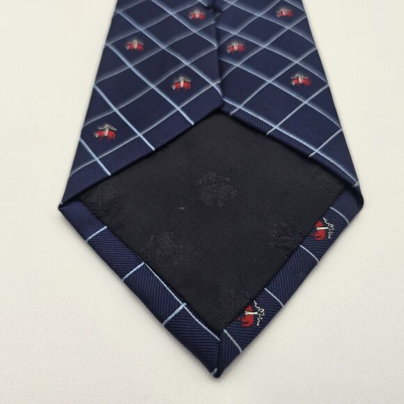 Brooks Brothers Navy Embroidered Italian Silk Tie 3.75x60 - Made in USA - Picture 7 of 8